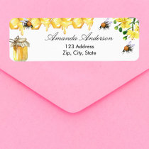 Bumble bees honey floral return address label