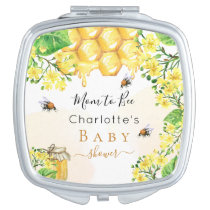 Bumble bees honey yellow florals Baby Shower  Compact Mirror