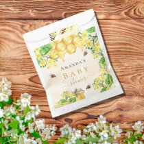 Bumble bees honey yellow florals baby shower favor bag
