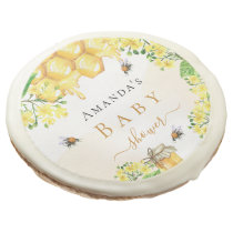 Bumble bees honey yellow florals baby shower sugar cookie