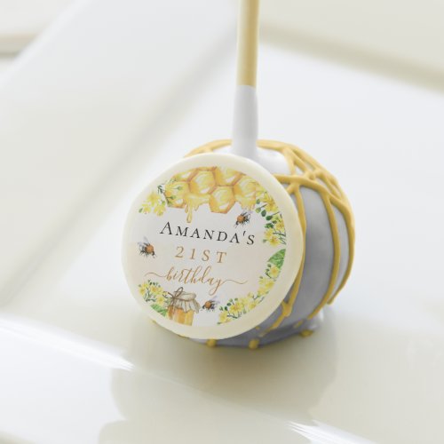 Bumble bees honey yellow florals birthday  cake pops