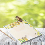 Bumble bees honey yellow florals name business notepad<br><div class="desc">Cute bumble bees,  yellow florals,  and dripping honey from a honeycomb. Personalize and add a name and title/text.  The name is written in black with modern hand lettered style script.</div>