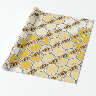 Bumble Bees Honeycomb Wrapping Paper