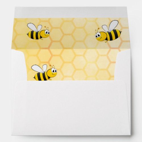 Bumble bees honeycomb yellow birthday envelope