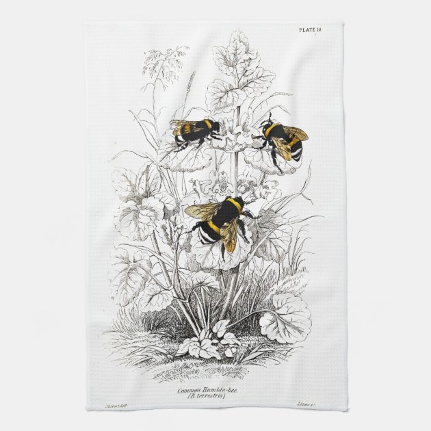 Dress Shape Kitchen Towel Bumble Bees 