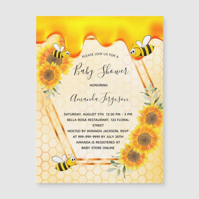 Bumble bees sunflowers mom to bee baby shower (Front)