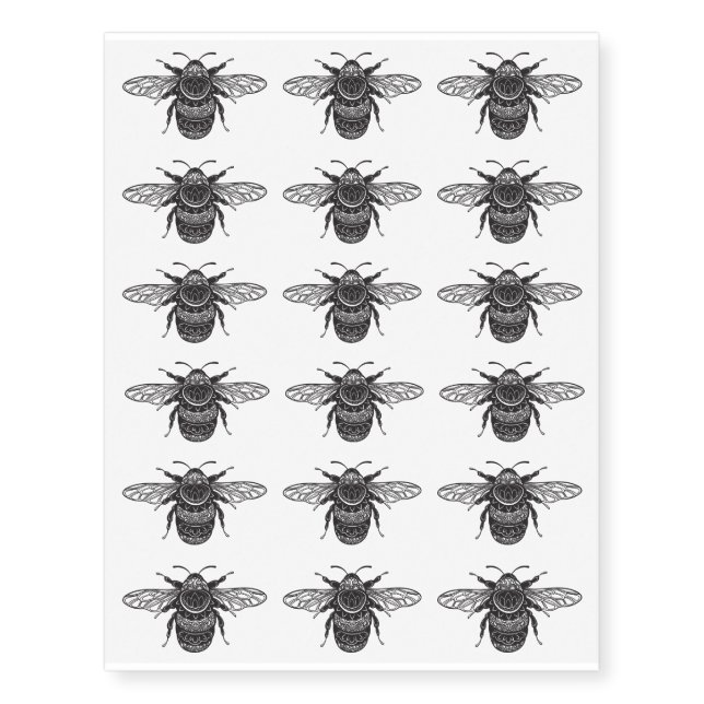 Bumble Bees Temporary Tattoos (Front)
