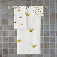 Yellow & Black Bumble Bee Kitchen Towel, Zazzle