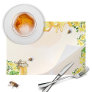 Bumble bees yellow floral honeycomb paper placemat