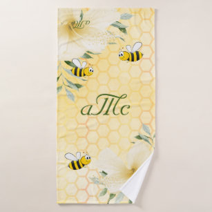 Honey Bees & Honeycomb Bath Towel Set, Zazzle