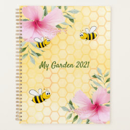 Bumble bees yellow honeycomb garden backyard 2022 planner