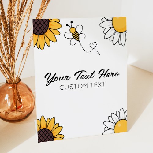 Bumble Honey Bee Custom Text Table Party Sign