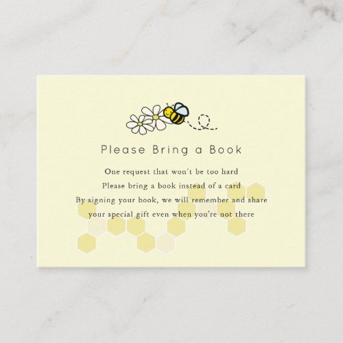 Bumble  Honey Bee Daisy Please Bring a Book Enclosure Card