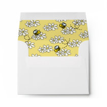Bumble / Honey Bee Daisy White Envelope