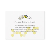 Bumble / Honey Bee Daisy White Please Bring a Book Enclosure Card