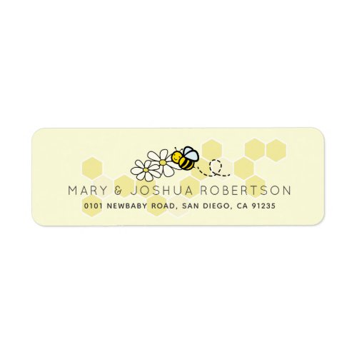 Bumble  Honey Bee  Daisy Yellow Address Label