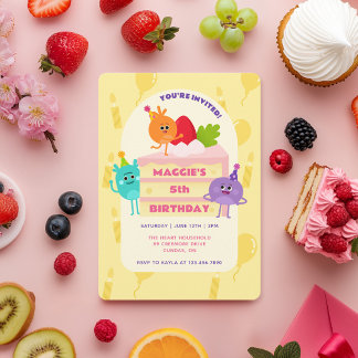 Bumble Nums Birthday Cake Invitation