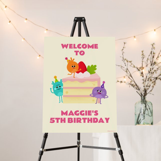 Bumble Nums Birthday Cake Welcome Foam Board (In Situ (Stand))