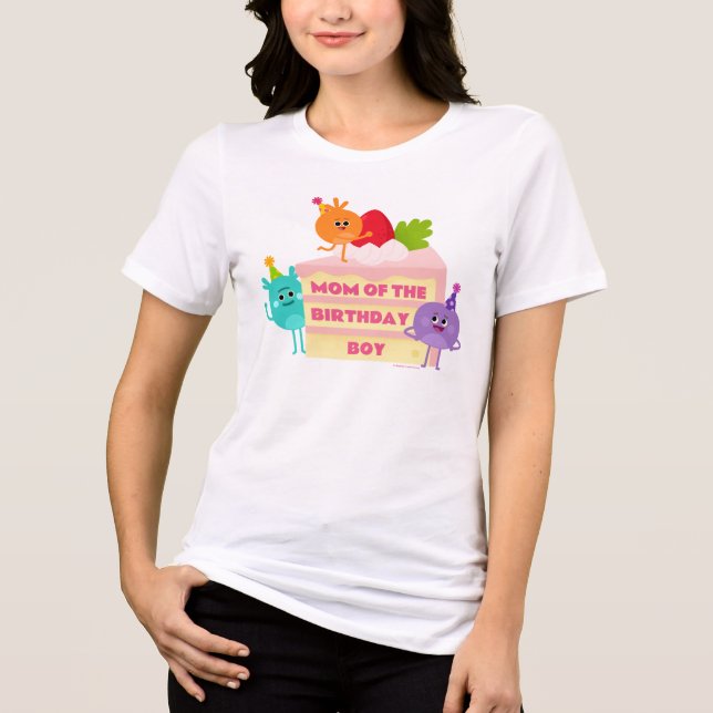 Bumble Nums | Cake - Mom of the Birthday Boy Tri-Blend Shirt (Front)