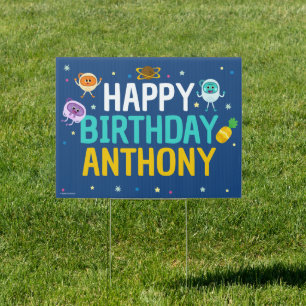 Bumble Nums Space Birthday Sign