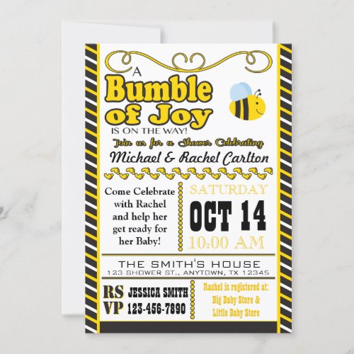 Bumble of Joy Baby Shower Invitation