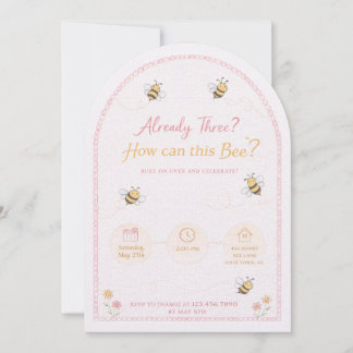 "Bumblebee" 3rd Birthday Invite
