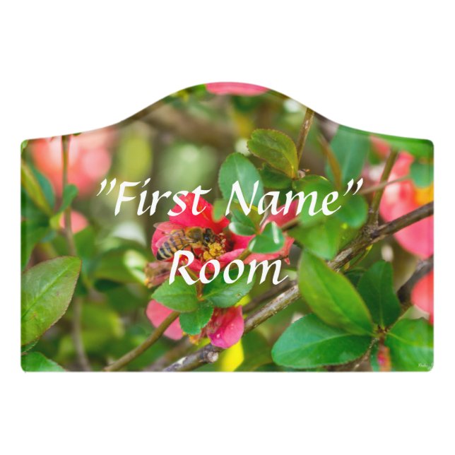 Bumblebee And Azalea Door Sign (Small Crest Front)