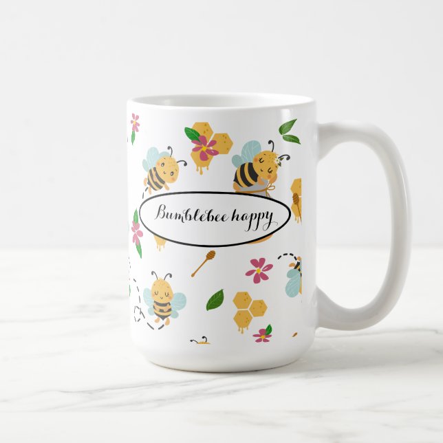 Bumblebee and honey pattern coffee mug (Right)
