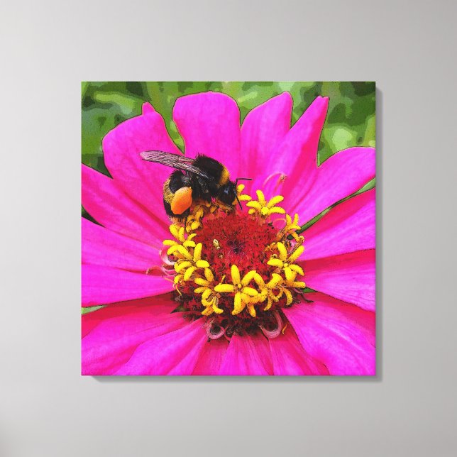 bumblebee at work canvas print (Front)
