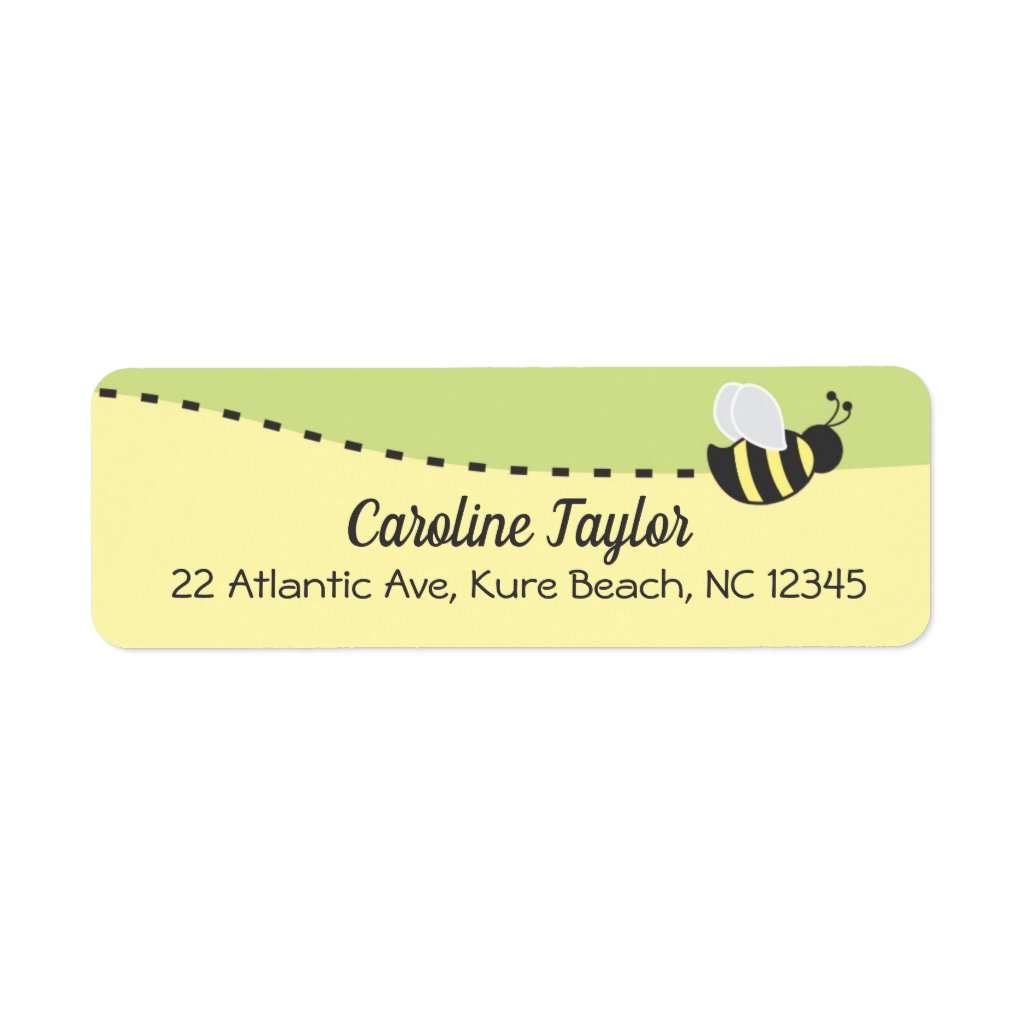 Bumblebee Baby Shower Address Label, Colorblock Label