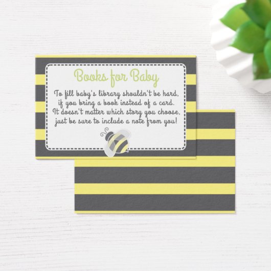 Bumblebee Baby Shower Book Request Card (Desk)