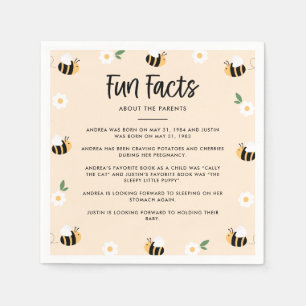 Bumblebee Baby Shower Fun Facts Napkins