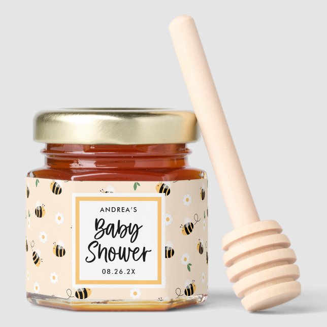 Bumblebee Baby Shower Honey Jar Favors (Front)