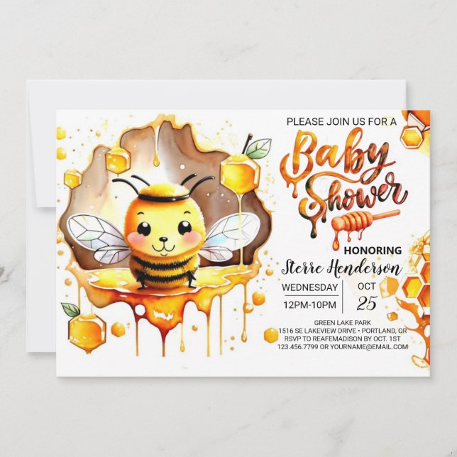 Bumblebee Baby Shower Invitation (Front)