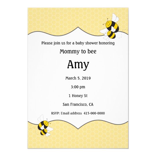 Bumblebee Baby Shower Invitation For Mommy To Bee Zazzle Com