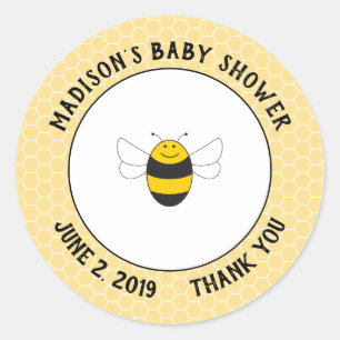 Bumblebee baby shower thank you stickers for favor