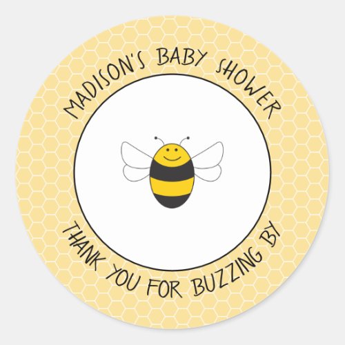 Bumblebee baby shower thank you stickers for favor