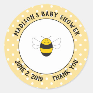 Bumblebee baby shower thank you stickers for favor