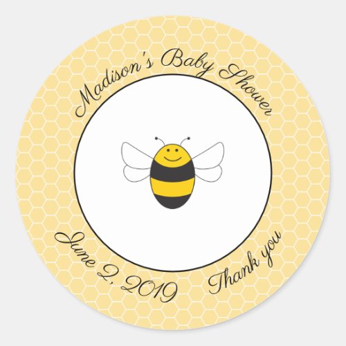 Bumblebee baby shower thank you stickers for favor
