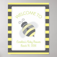Bumblebee Baby Shower Welcome Sign