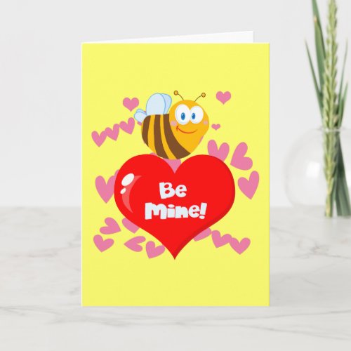 Bumblebee Be Mine Valentine Holiday Card