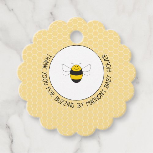 Bumblebee bee baby shower favor tags