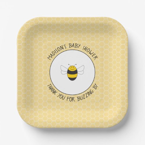 Bumblebee bee baby shower plates