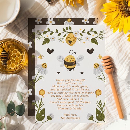 Bumblebee Bee Baby Shower Thank You Card