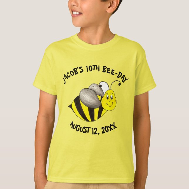 Bumblebee Bee-Day Personalized Birthday Party T-Shirt (Front)