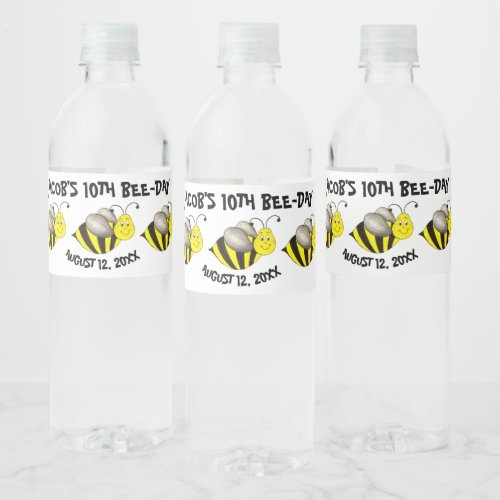 Bumblebee Bee_Day Personalized Birthday Party Water Bottle Label