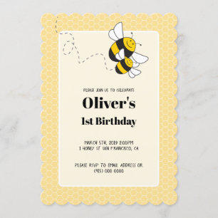 Bumblebee birthday invitation