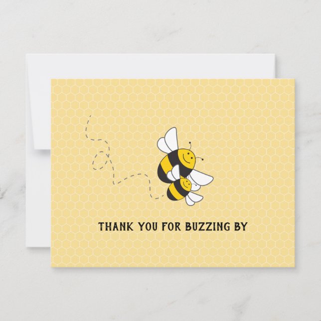 Bumblebee birthday thank you note card (Front)