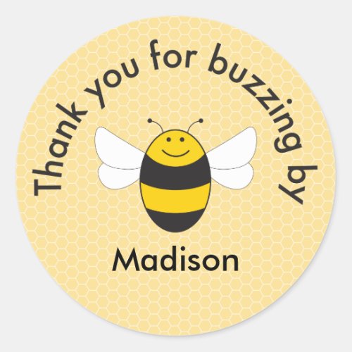 Bumblebee birthday thank you sticker
