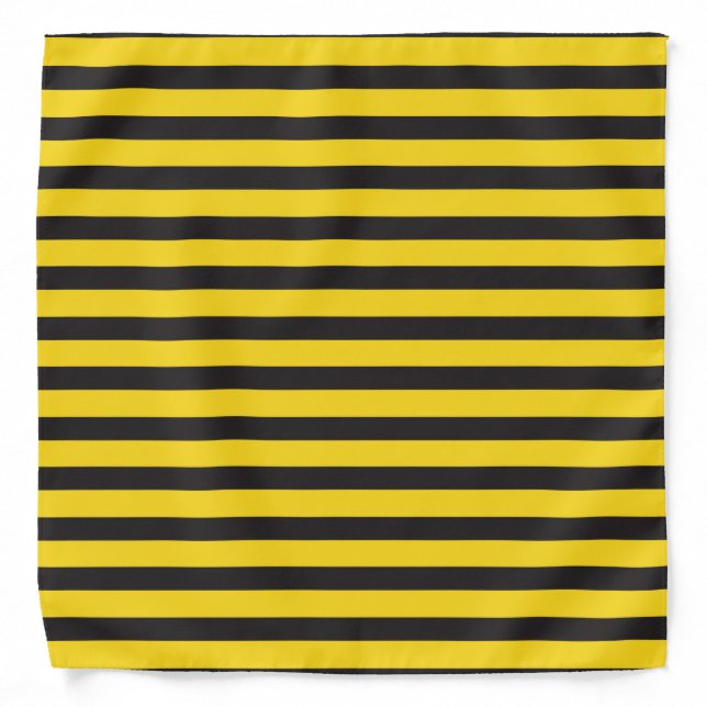 Bumblebee Black Yellow Horizontal Lines Bumble Bee Bandana (Front)